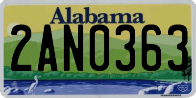 AL license plate 2AN0363