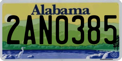 AL license plate 2AN0385