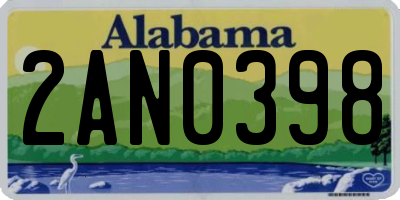 AL license plate 2AN0398