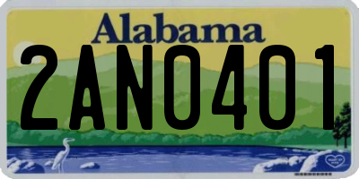 AL license plate 2AN0401