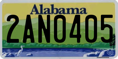 AL license plate 2AN0405