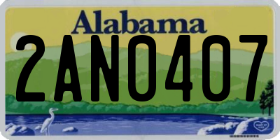 AL license plate 2AN0407