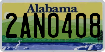 AL license plate 2AN0408