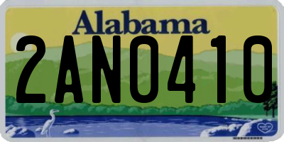 AL license plate 2AN0410