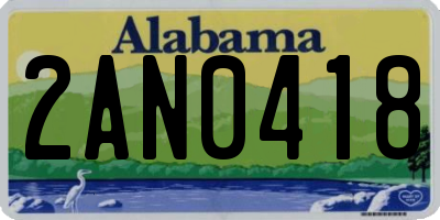 AL license plate 2AN0418