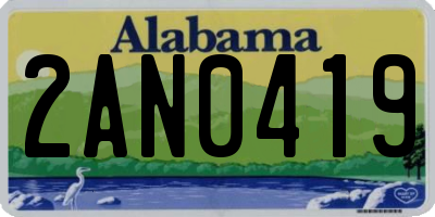AL license plate 2AN0419