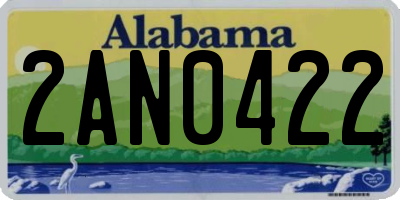 AL license plate 2AN0422
