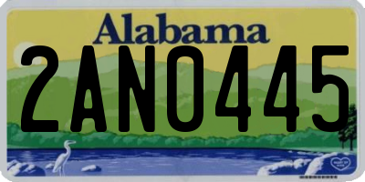 AL license plate 2AN0445