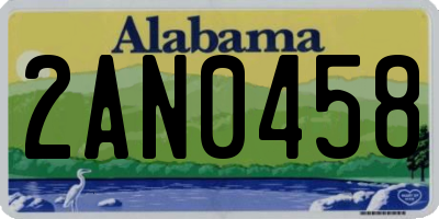AL license plate 2AN0458