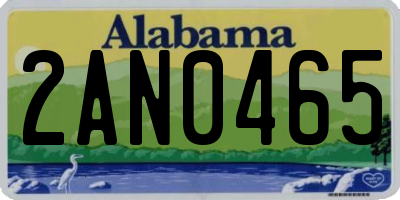 AL license plate 2AN0465