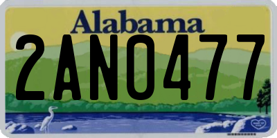 AL license plate 2AN0477