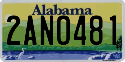 AL license plate 2AN0481