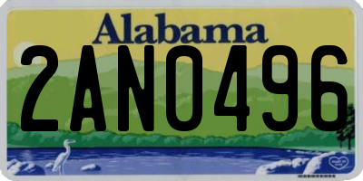 AL license plate 2AN0496