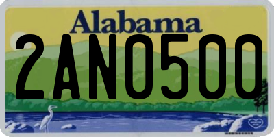 AL license plate 2AN0500