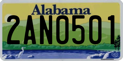 AL license plate 2AN0501