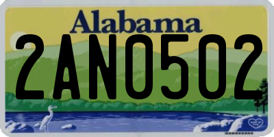 AL license plate 2AN0502