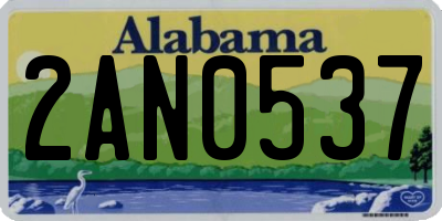 AL license plate 2AN0537