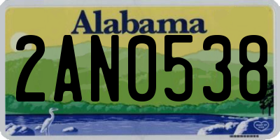 AL license plate 2AN0538