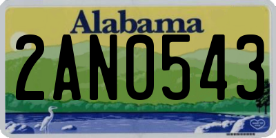 AL license plate 2AN0543