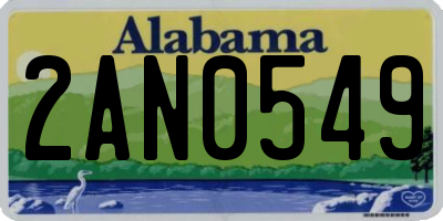 AL license plate 2AN0549