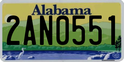 AL license plate 2AN0551