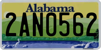 AL license plate 2AN0562