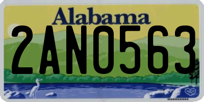 AL license plate 2AN0563