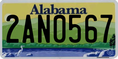 AL license plate 2AN0567