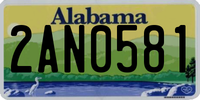 AL license plate 2AN0581