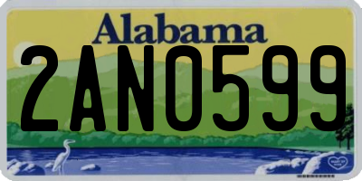 AL license plate 2AN0599