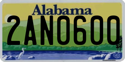 AL license plate 2AN0600