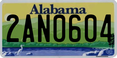 AL license plate 2AN0604