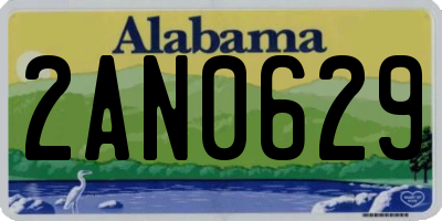 AL license plate 2AN0629