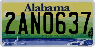 AL license plate 2AN0637
