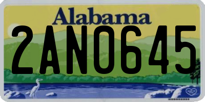 AL license plate 2AN0645
