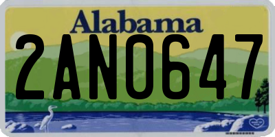 AL license plate 2AN0647