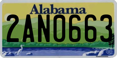 AL license plate 2AN0663