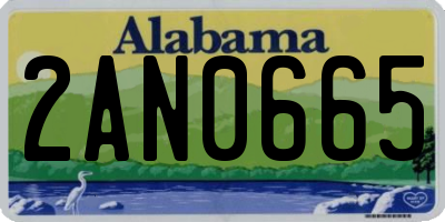AL license plate 2AN0665