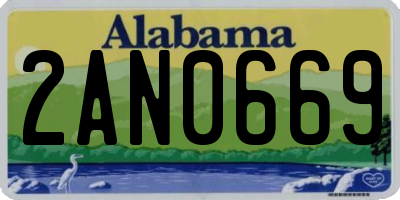 AL license plate 2AN0669