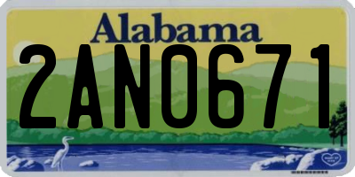 AL license plate 2AN0671