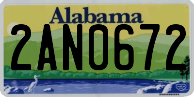 AL license plate 2AN0672