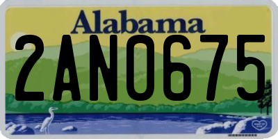 AL license plate 2AN0675