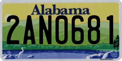 AL license plate 2AN0681