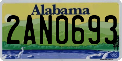 AL license plate 2AN0693