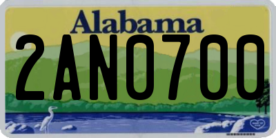 AL license plate 2AN0700