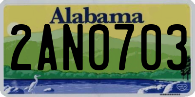 AL license plate 2AN0703