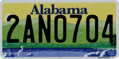 AL license plate 2AN0704