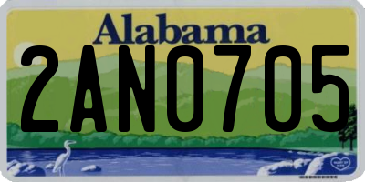 AL license plate 2AN0705