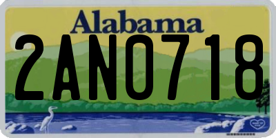 AL license plate 2AN0718