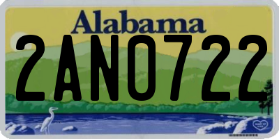 AL license plate 2AN0722